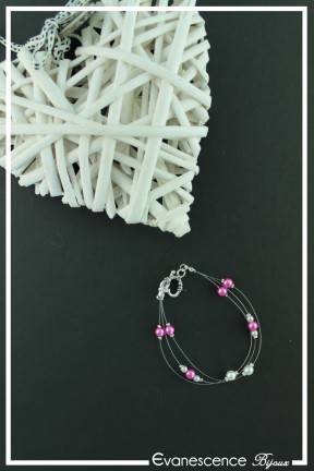 bracelet-en-fil-cable-louna-couleur-fuchsia-et-blanc-sur-fond-noir