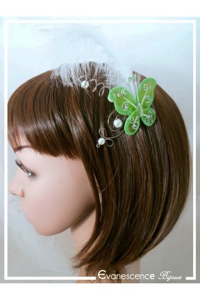 pique-a-cheveux-de-mariage-nuage-couleur-vert-chocolat-et-blanc-porte