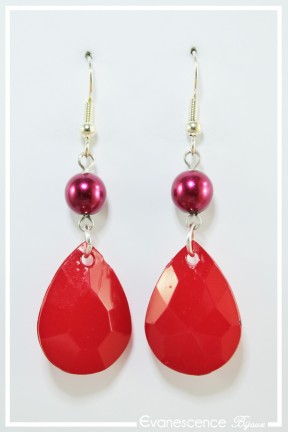 Behave - Boucles d'oreilles - Boucles d'oreilles - Femme - Rouge - Effet  Marbre 