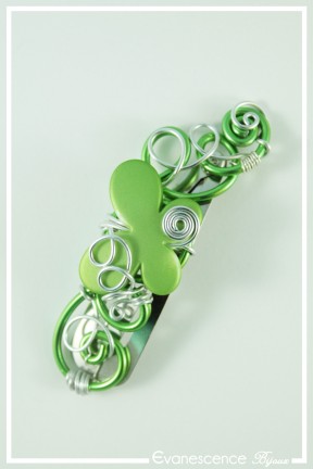 barrette-en-aluminium-yuki-couleur-vert-pomme-et-argent