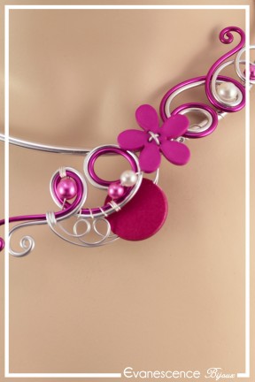 collier-en-aluminium-gengis-couleur-argent-et-fuchsia-zoom