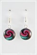 boucles-d-oreilles-cabochon-spirales-couleur-fuchsia-noir-et-vert