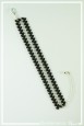 bracelet-en-perles-tissees-ziggy-(3-rangs)-couleur-noir-et-transparent-a-plat