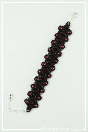 bracelet-en-perles-tissees-safran-couleur-noir-et-rouge-a-plat