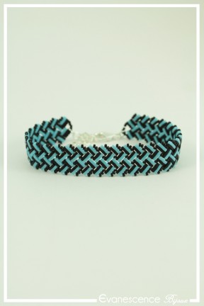 bracelet-ming-2-rangs-couleur-noir-et-turquoise-a-plat
