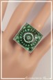 bague-reglable-mandala-carre-couleur-vert-et-noir-portee-zoom