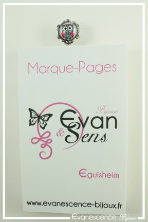 marque-pages-chouette-couleur-fuchsia-et-bleu-avec-livre