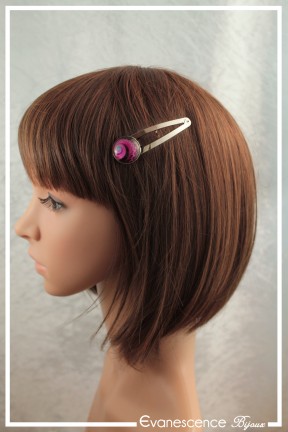 barrette-spirales-couleur-rose-fuchsia-et-noir-portee